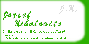 jozsef mihalovits business card